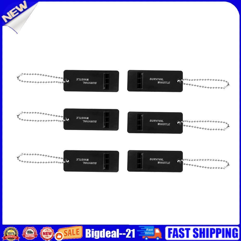 6pcs 3-Frequency Sound Outdoor Survival Whistles Emergency Rescue Kit