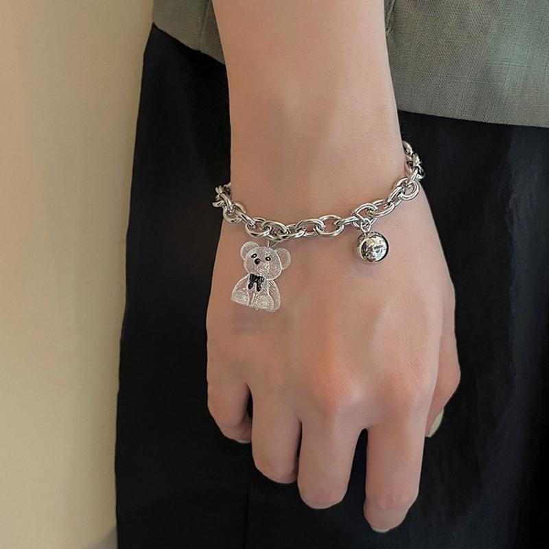 Women Three-dimensional Bear Bracelet Titanium Steel Ins Cold Wind Jewelry