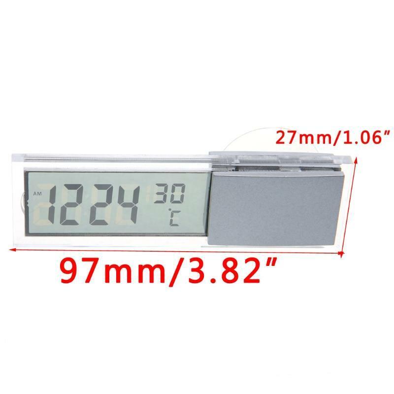 Mini 2 in 1 LCD Digital Auto Car Truck Clock + Thermometer w/Suction Cup