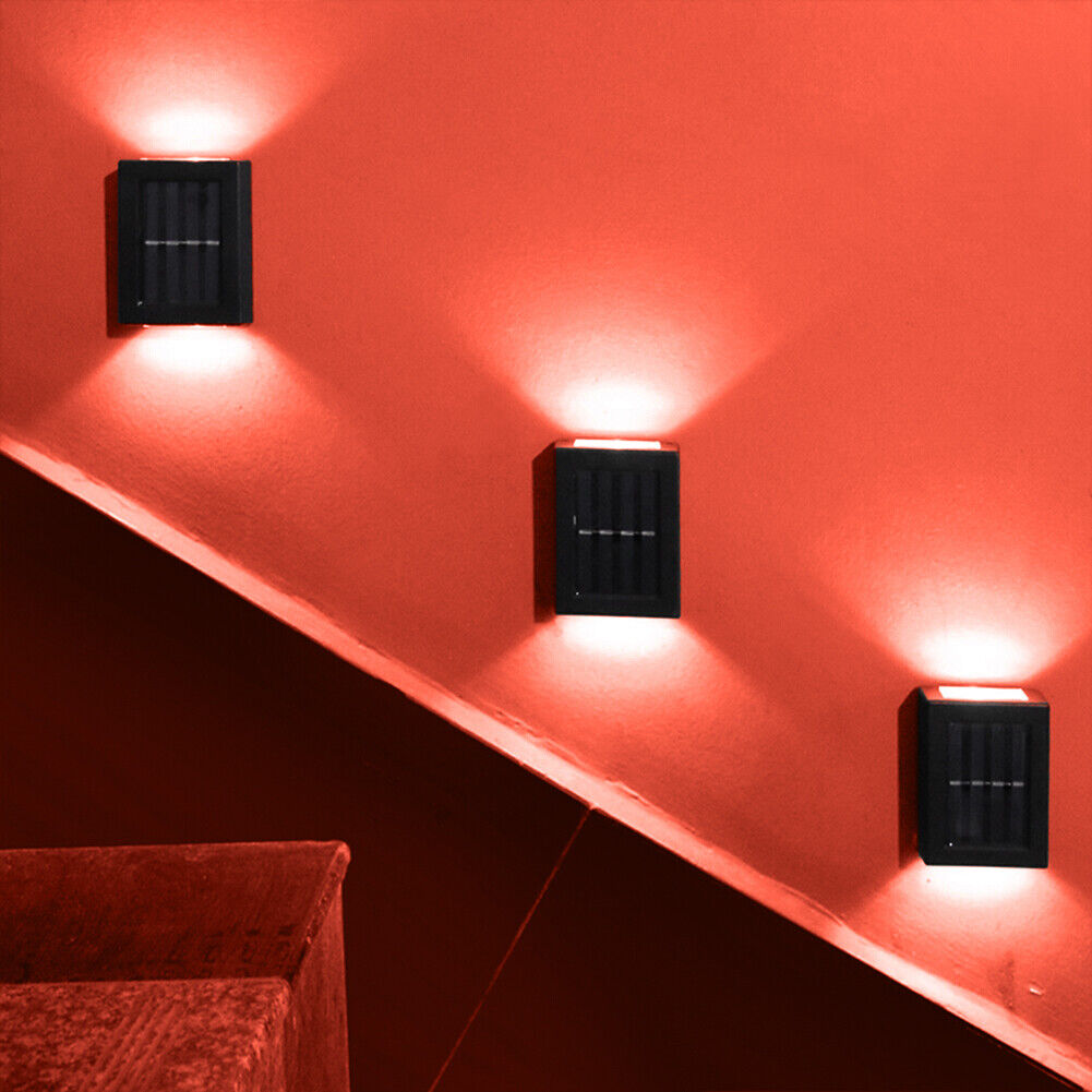 2pcs LED Solar Light Smart Light-Control Colorful Wall Lamp Garden Decor