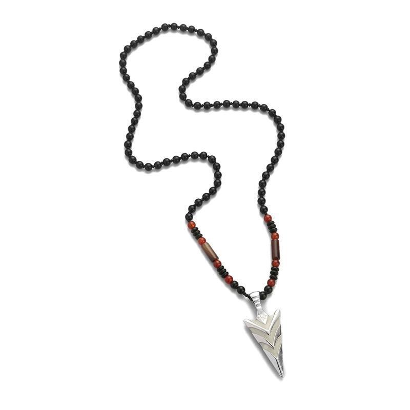 Glowing Rock Hip Hop Necklace with Arrow Pendant Cool Spear Point Charm Clavicle
