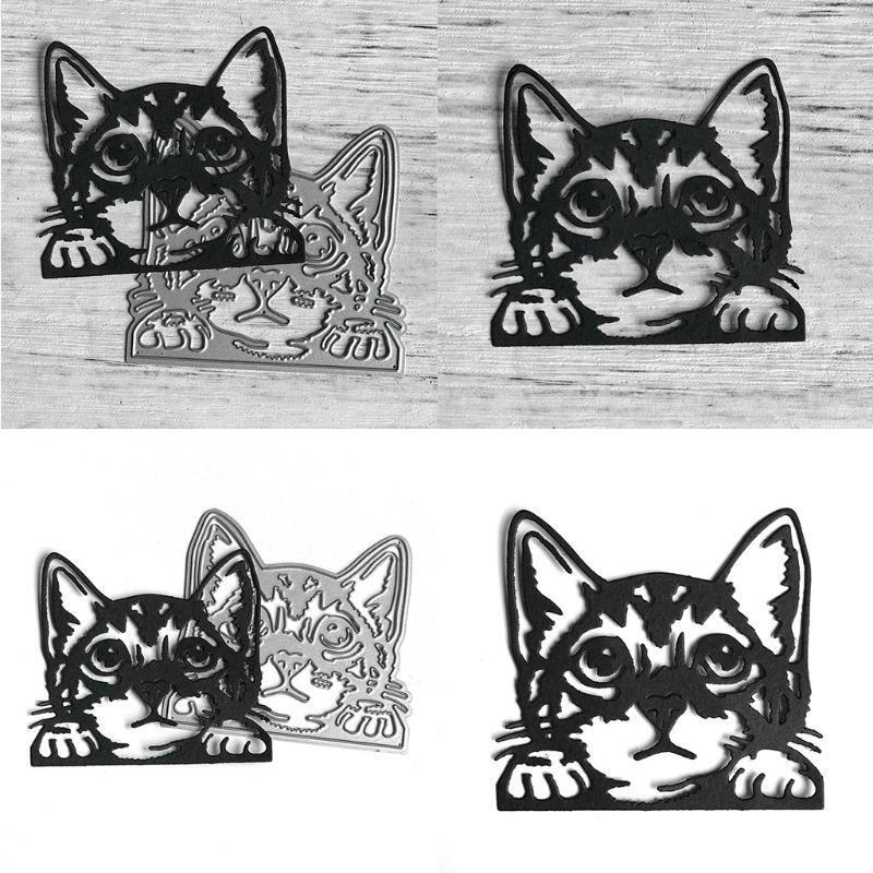 Cute Cat Head Shape Frame Carbon Steel Cutting Dies DIY Scrapbooking Photo Album