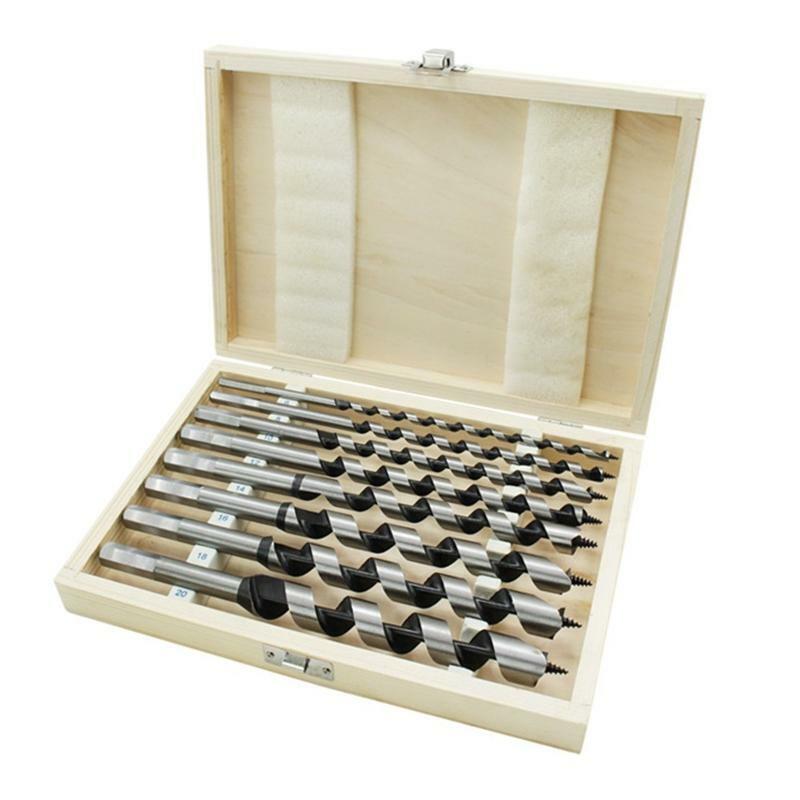 6-20mm Durable High Carbon Steel Hex Shank Long Auger Drill Bit Set 8 Pieces