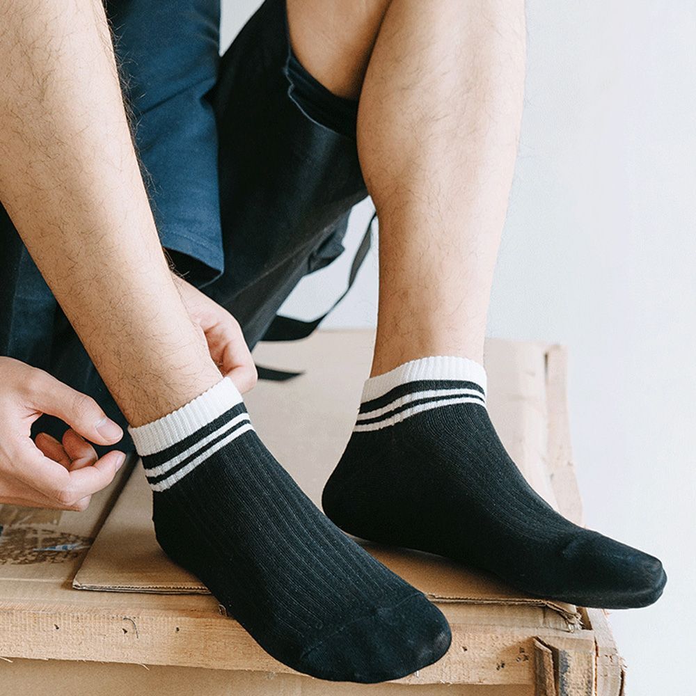 Absorb Sweat Breathable Striped Clothing Accesories Sports Stockings Boat Socks