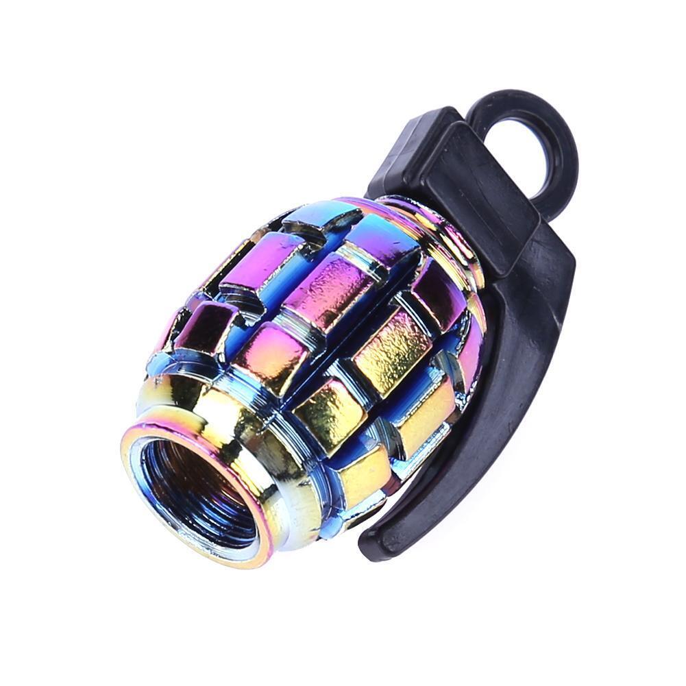 4pcs Rainbow Color Car Tire Aluminum Dust Caps Covers for Schrader Valves