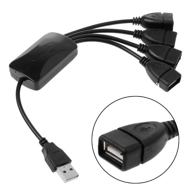 High Speed 4 Port USB 2.0 480Mbps Hub Splitter for Notebook Computer Laptop PC