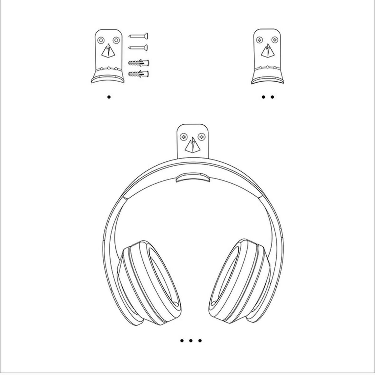 Headphone Hanger Adhesive Tape Headset Holder Rack for Earphones