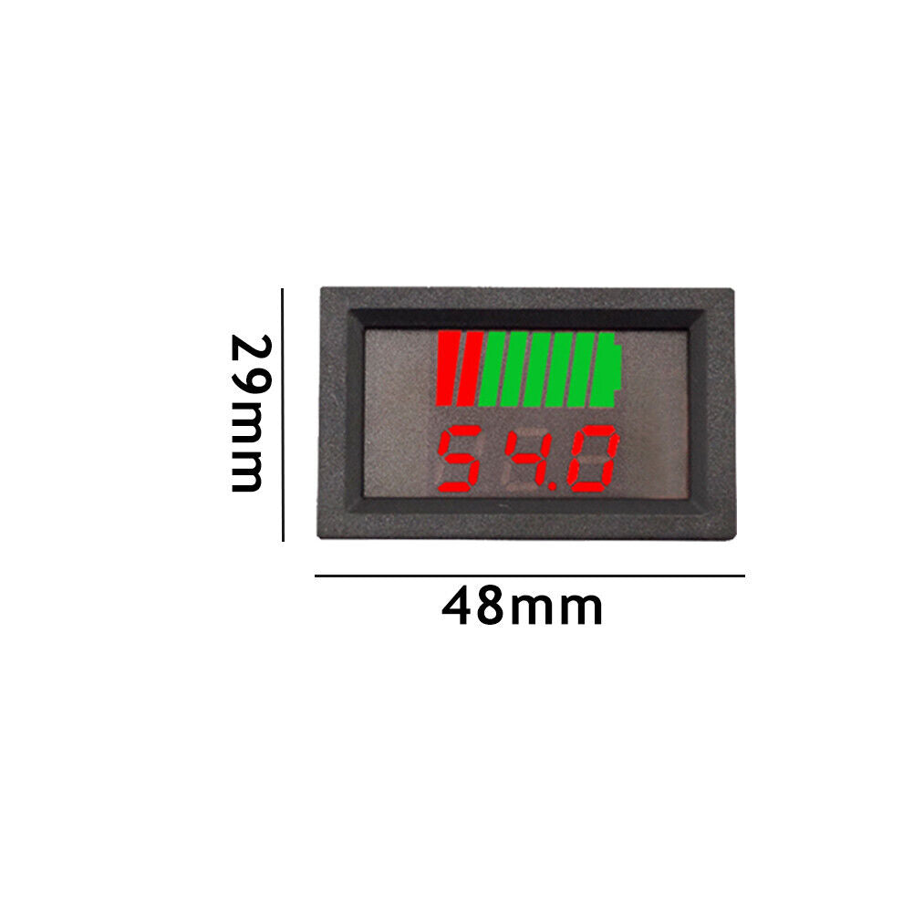 LCD Digital Dual Display Voltmeter Meter Battery Capacity Indicator (Red)