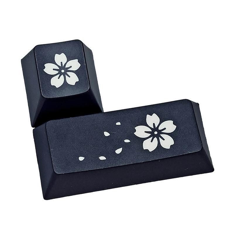 2 Personalized Keyboard Keycap Cherry Profile Esc Enter Keycap Black White Petal