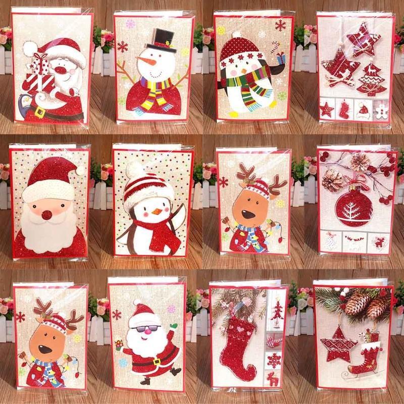Merry Christmas Greeting Card with Music Postcards Invitations Xmas Cards Gift