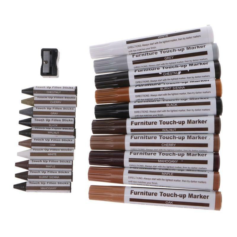 Furniture Markers Touch Up 21Pcs Marker Wax Stick with Sharpener Funiture Repair