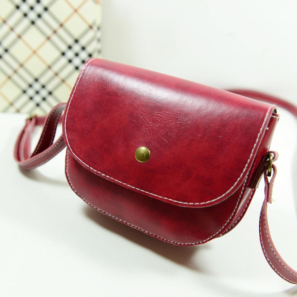 Casual Women Messenger Bags Crossbody Leather Mini Shoulder Handbags (Red)