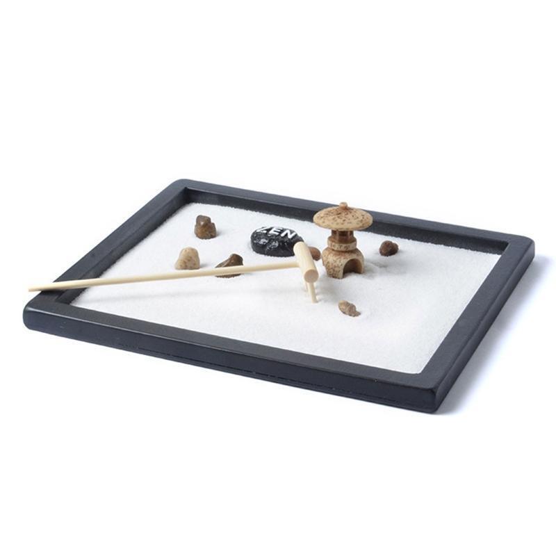 Zen Sand Garden for Desk Meditation Zen Gift for Feng Shui Yoga Tabletop Decor