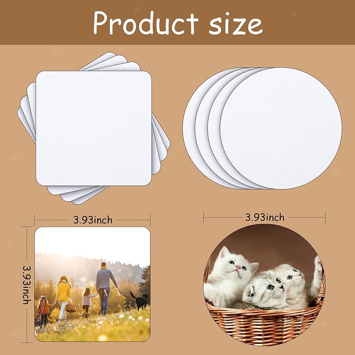24x Blank Coasters Sublimation Coffee Tea Cup Pad Round Heat Transfer Printing