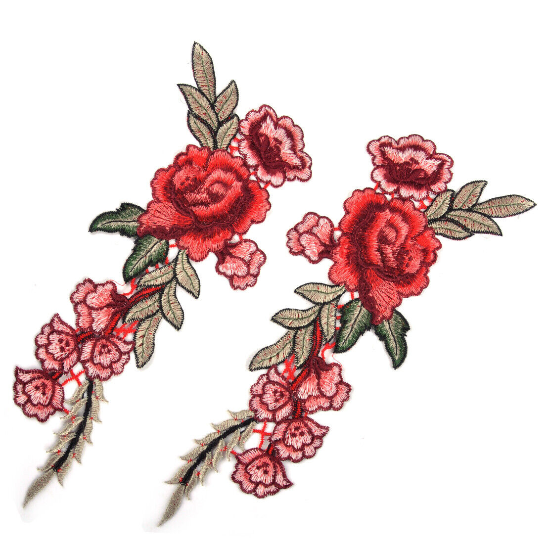 29cm Rose Flower Embroidered Sew on Patch Applique Badge Dress Jeans Collar Li
