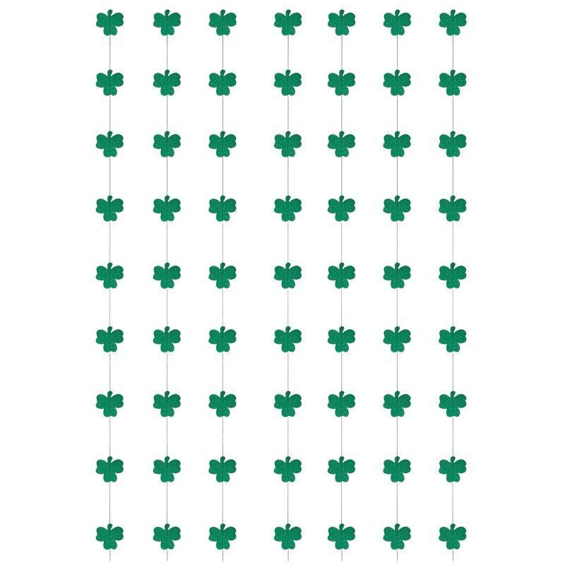 St. Patrick 's Day Shamrock Clover Banner Swirl Pull Flag Kit Party Decor