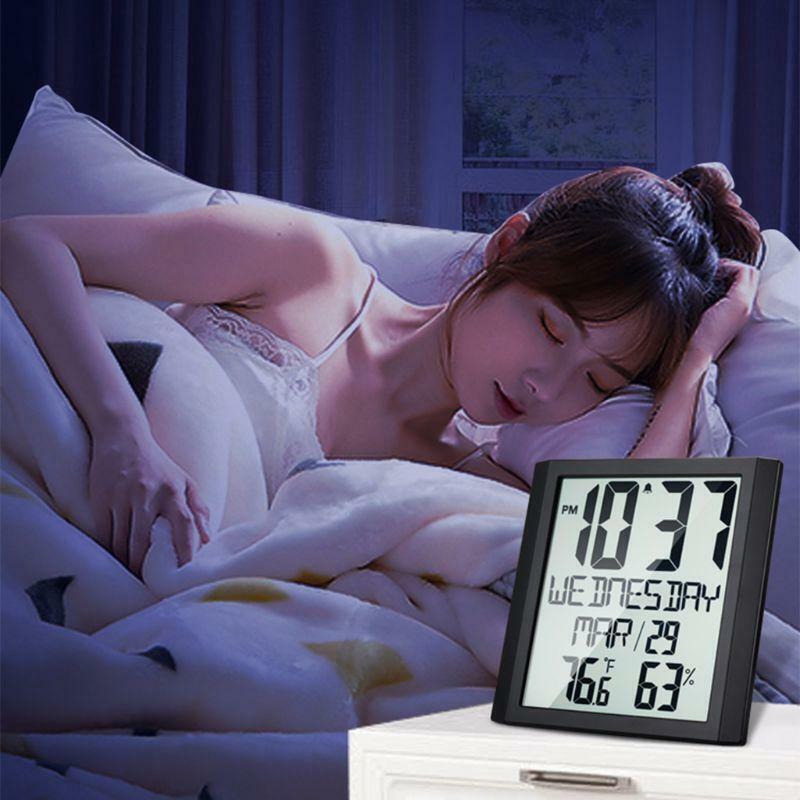 Digital Day Clock Extra Large Indoor Thermometer Hygrometer Calendar Desk & Hang