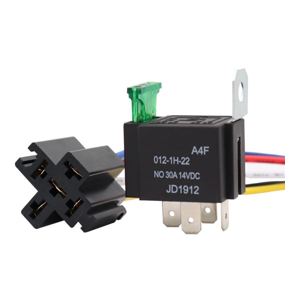 Car Fuse Relay Automotive Electrical Relays with 14AWG Wires 12V 5-Pin 30A SPST