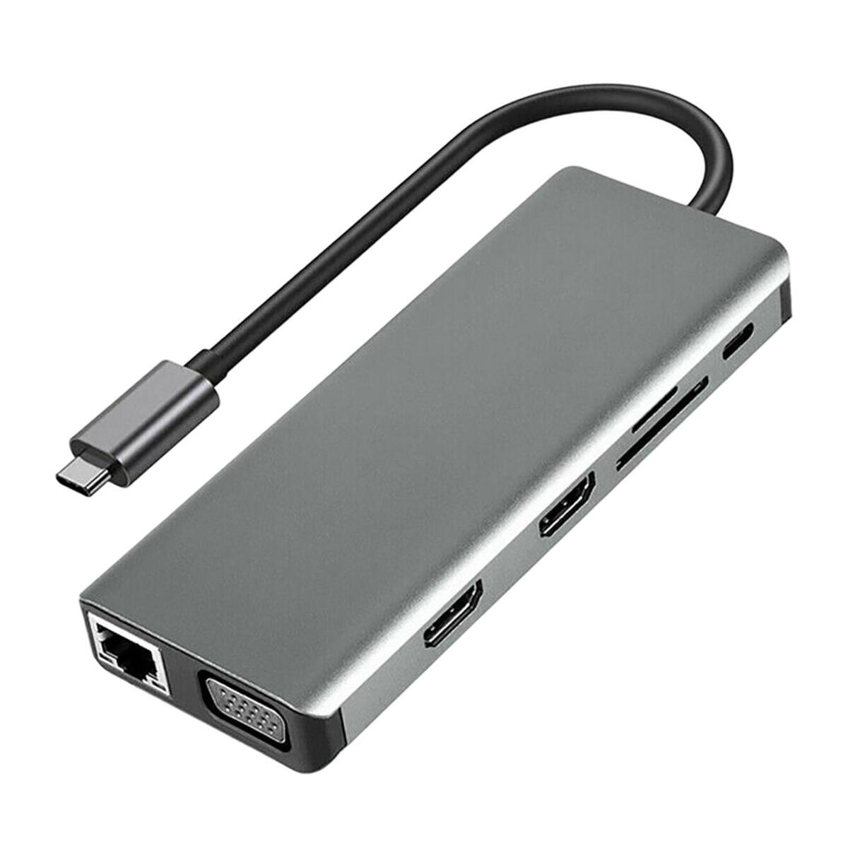 Twelve in 1 USB Hub Adapter Docking Station Multi Charging HDMI for