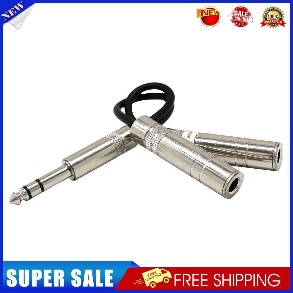 6.35mm Male Jack Stereo Splitter Cable 2X 1/4 inch Female Plug Audio Y Cord