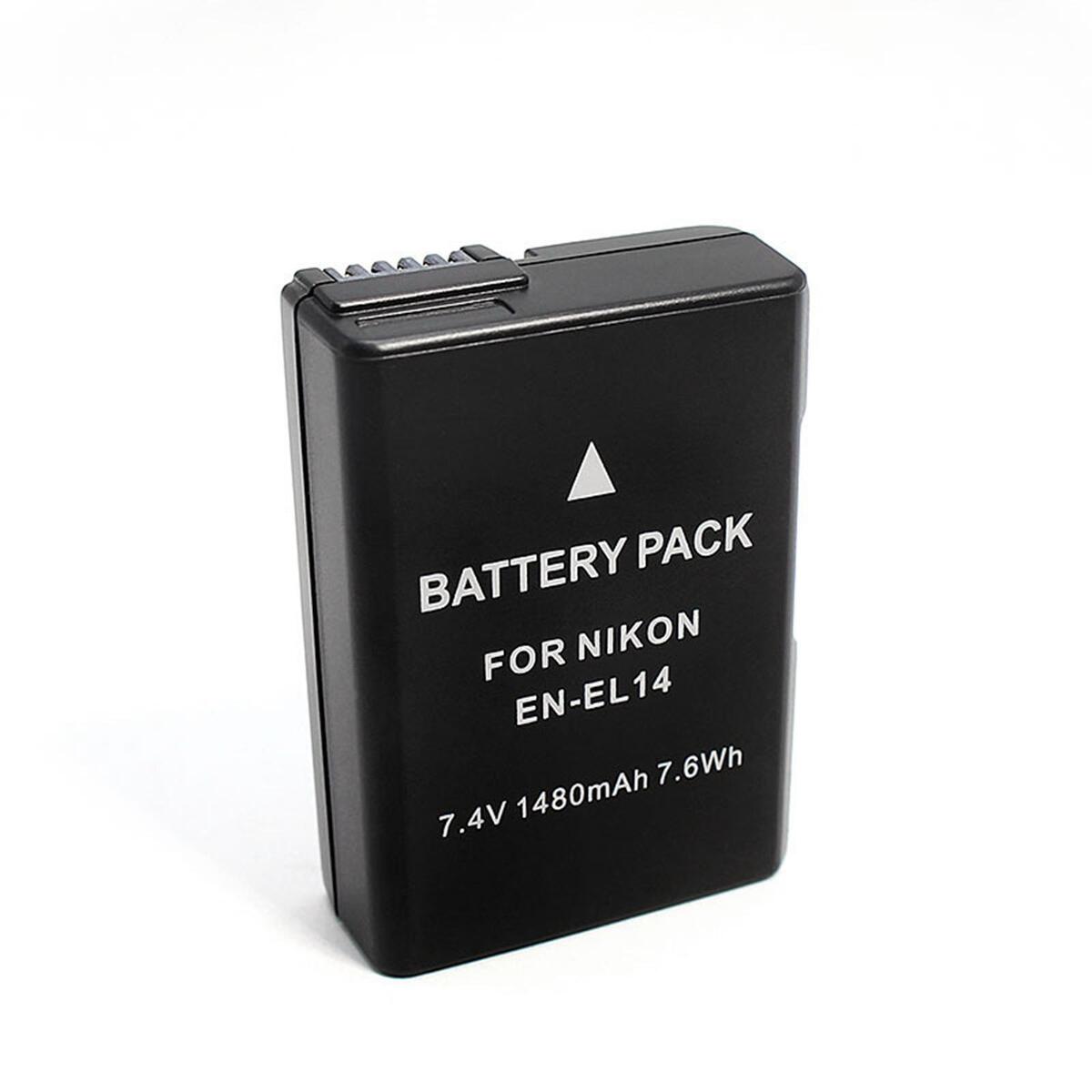 Camera Battery Pack, EN-El14A Rechargeable EN El14A Travel Replacement, for