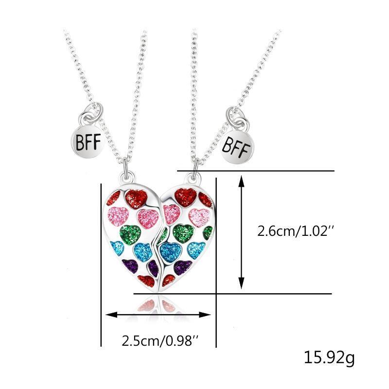 Magnet Matching Couple Necklace Friendship Heart Pendant Charm Chain Necklace