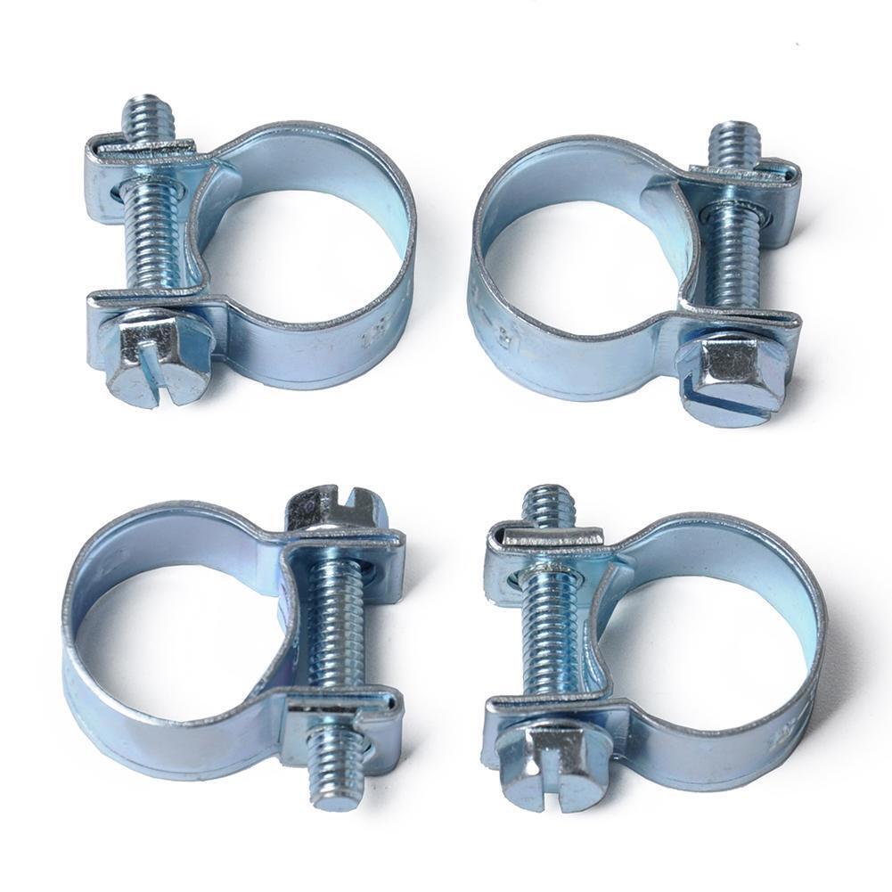 10pcs Carbon Steel Mini Fuel Injection Hose Clamps for Fuel Pipe (13-15mm)