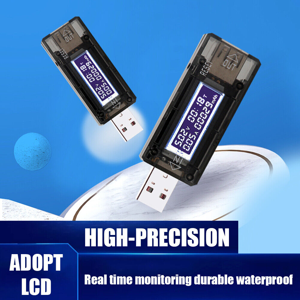 USB Tester 3.2-10V 0-3A DC Digital Volt Amp Meter Tester Charger Indicator