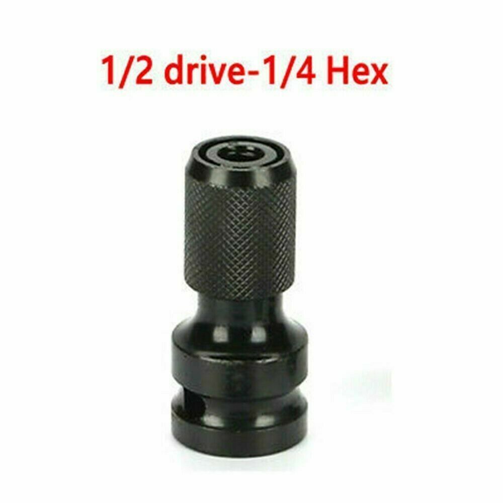 Wrench 1/2inch Drive to 1/4inch Hex Drill Chuck Converter Change Socket Adapter