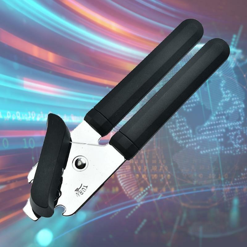 Can Openers with Comfortable Handle & Knob Smooth Edge Safely Cut Save Time Tool