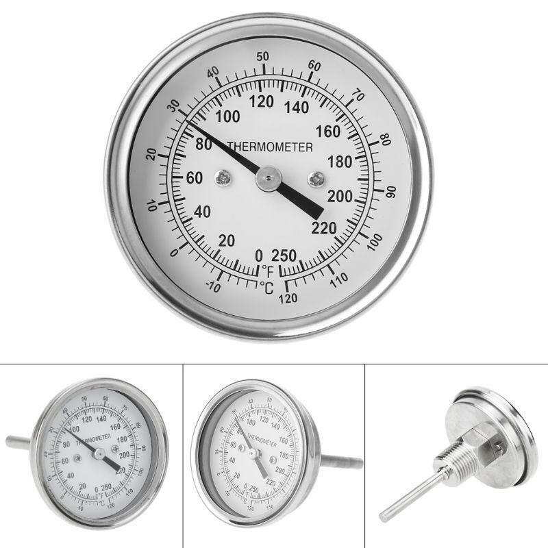 Home Brewing Thermometer Stainless Steel Celsius Fahrenheit Water Distilling NPT
