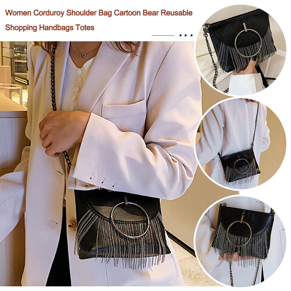 Fashion Women Tassel Small Square Bags Big Ring Leather Shoulder Handbags