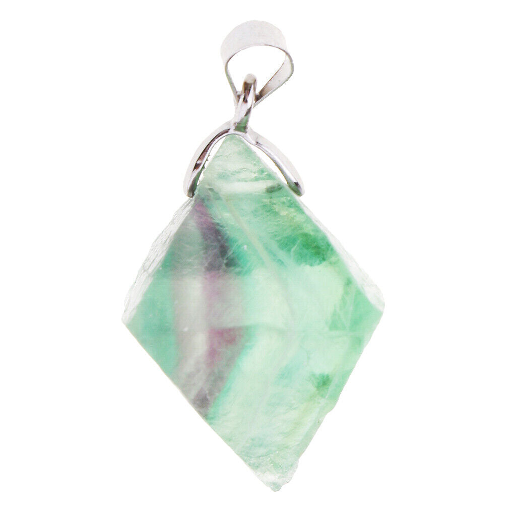Octahedral Fluorite Pendant Necklace   Jewelry Necklace