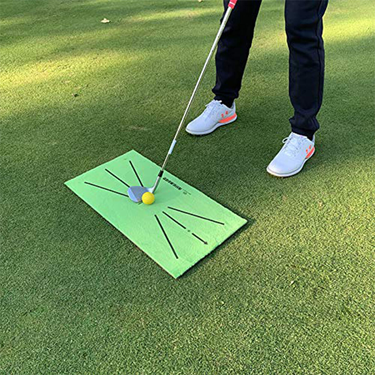 Golf Putting Training Mat, Batting Practice Aid Rug for Swing Detection