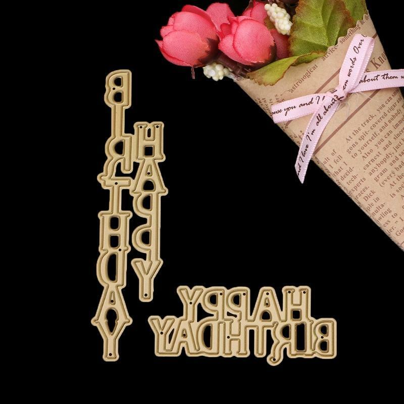 Letter Happy Birthday Cutting Dies Stencils Scrapbook Album Card Embossing Craft