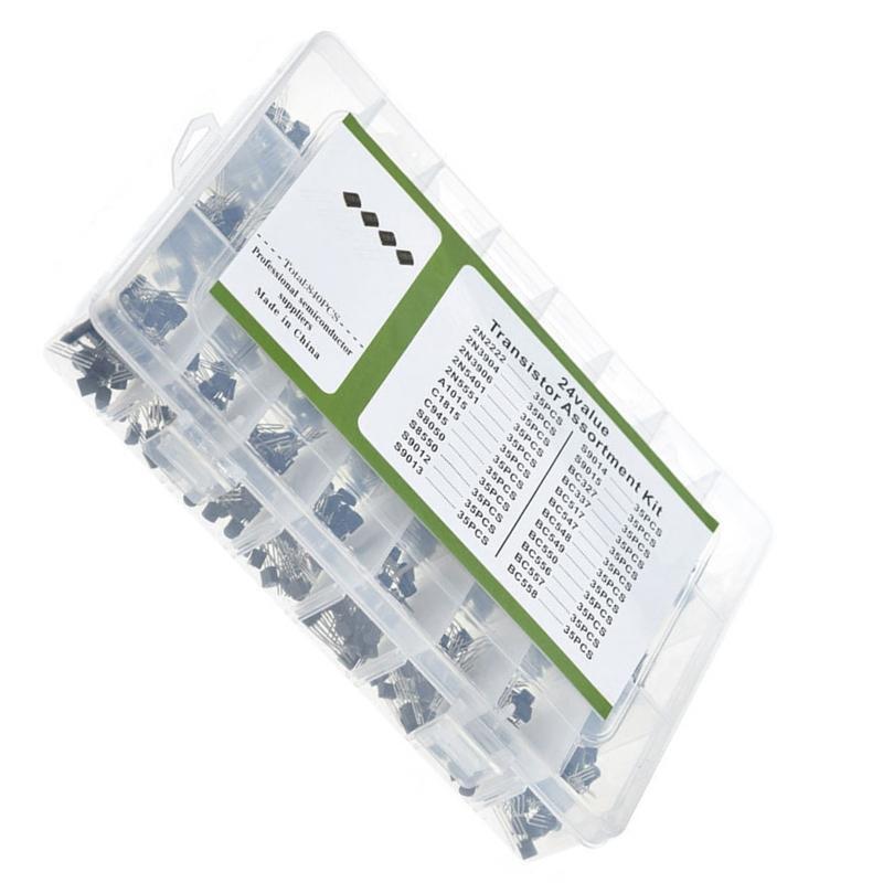 TO-92 Transistor Assortment Kit Box 24 Values Each 35pcs Assortment +Plastic Box