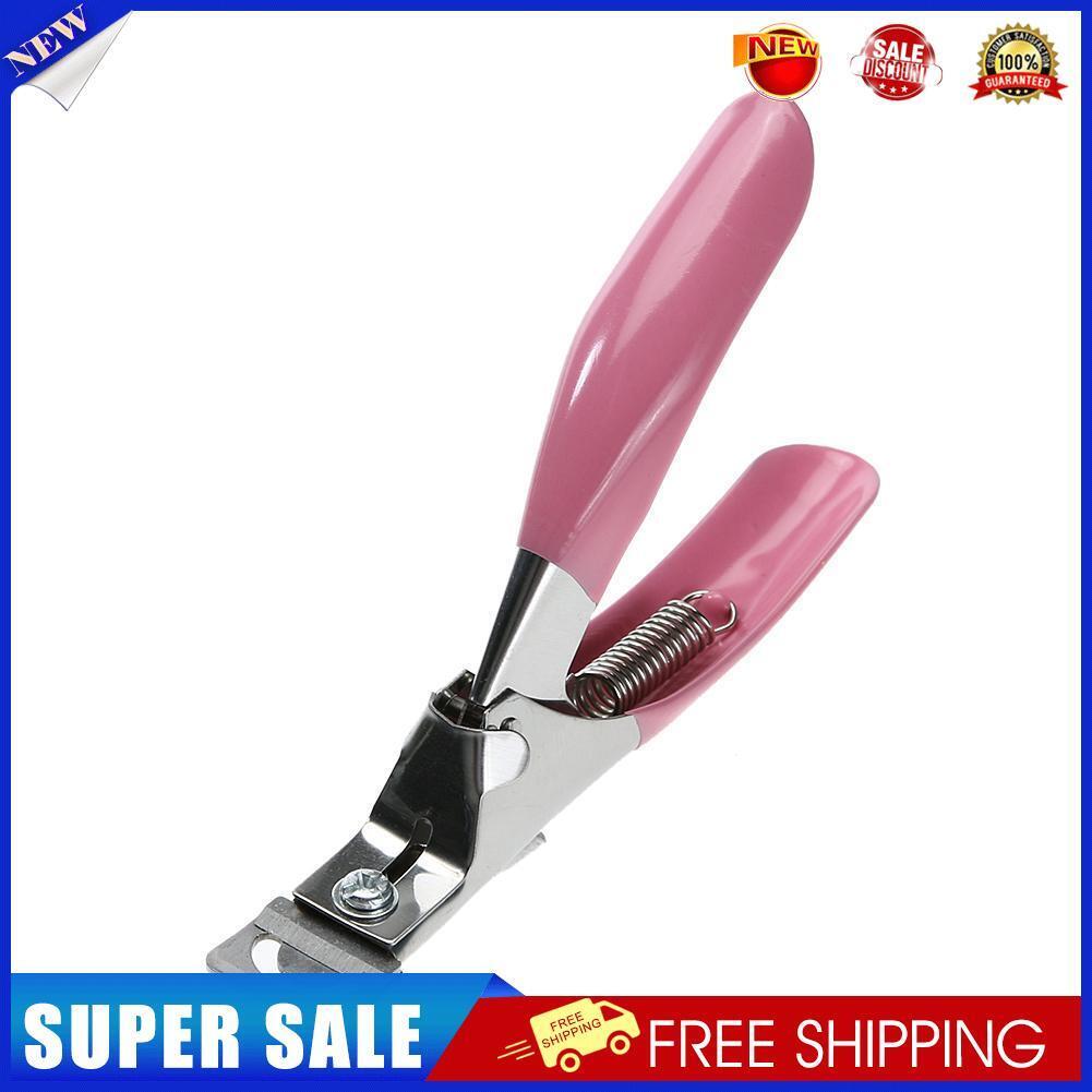 Manicure Cutter Clipper False Nail U One Word Cut Stainless Steel (Pink)