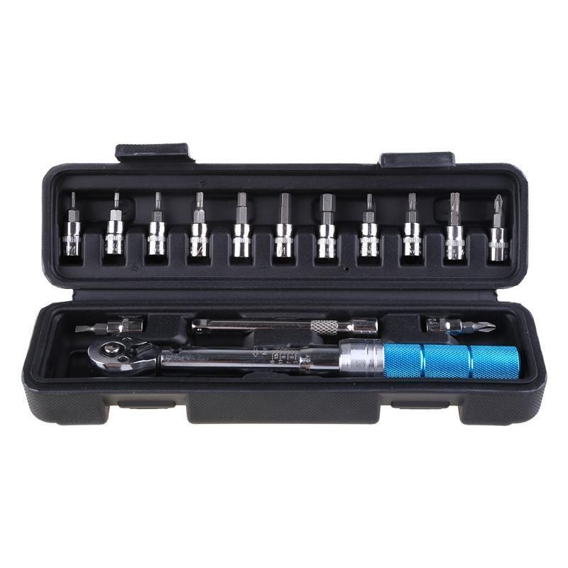 15Pcs/Set 1/4-inch 2-15Nm Torque Wrench Profession Bicycle Bike Part Repair Tool