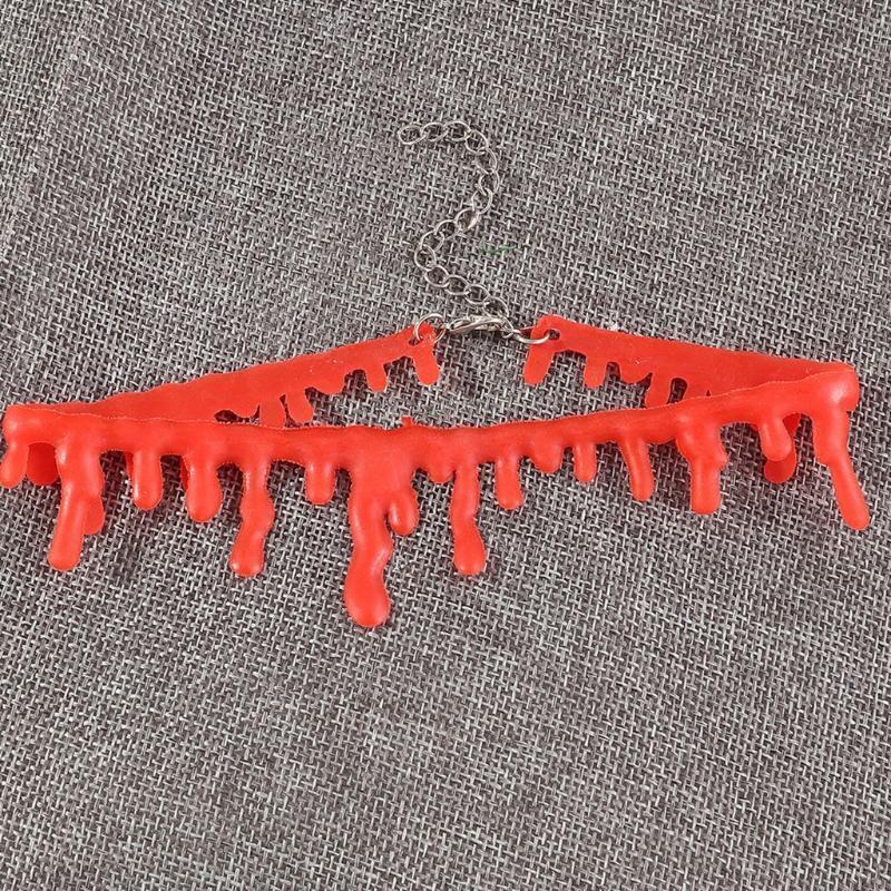 Hip Hop Vampire Costume Accessories Red Necklace Dripping Blood Choker Pendants