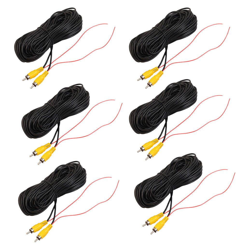 6X Car RCA AV Rear View  Camera Video Cable Cord With Red   20ft