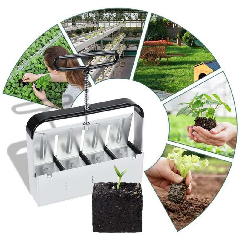 Hand-held Mini 4 Soil Blocker 2" With New Handle Soil Block Maker Garden Tool