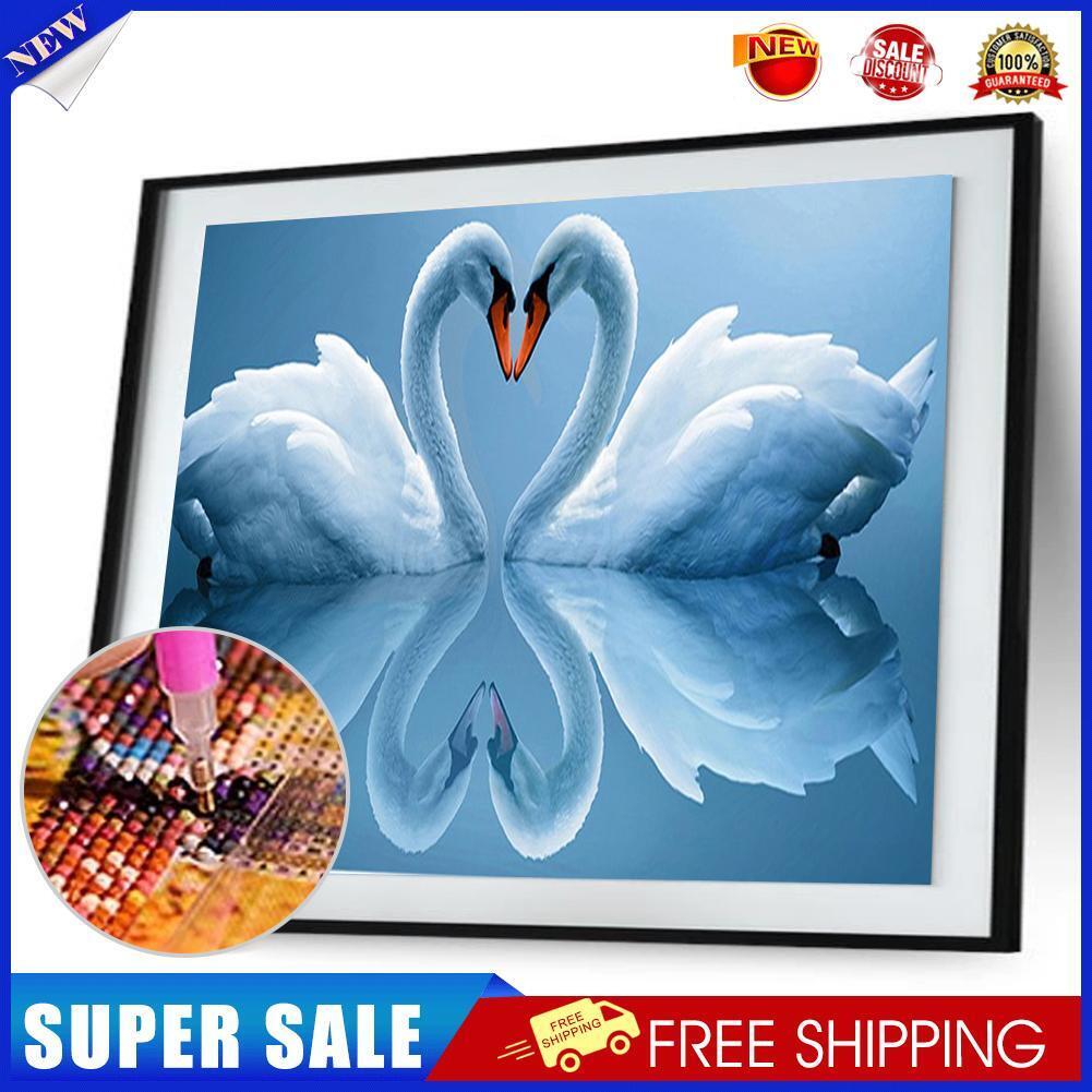 Swan 5D Round Crystal Diamond Painting Embroidery DIY Cross Stitch Set(1)