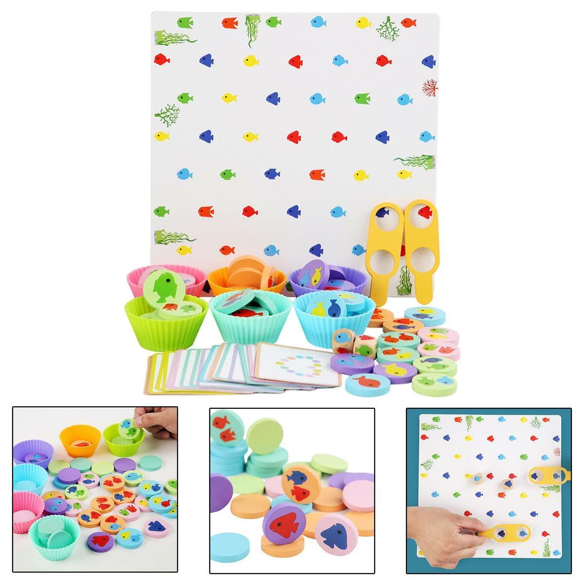 Fishing Matching  Recognition Cards Board  for Toddler