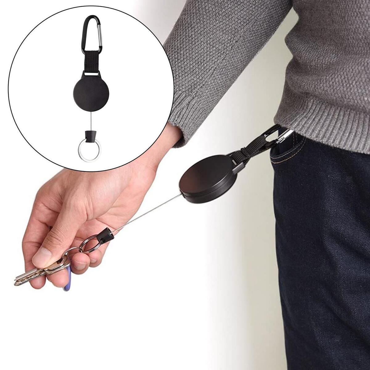 Retractable Badge Holder ID Card Holders Carabiner Key   Outdoor
