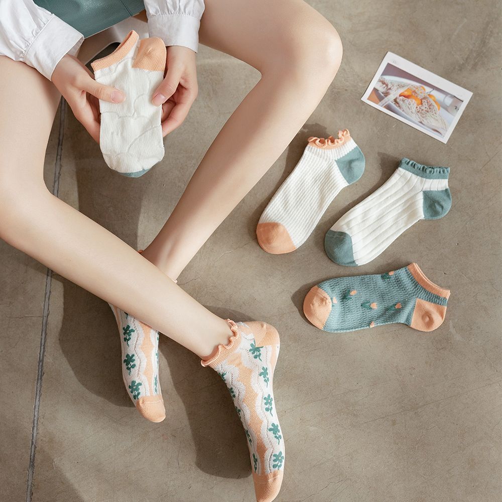 Women's Fresh Cotton Low Cut Short Socks Ankle Socks Boat Socks Breathable
