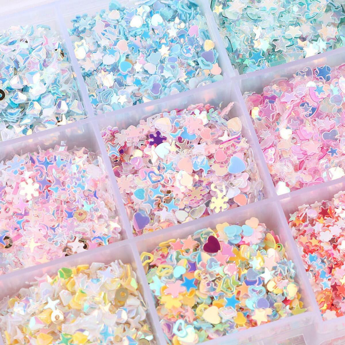 Holographic Nail Glitter Sequins Crafts DIY Manicure Eye  and body Decor