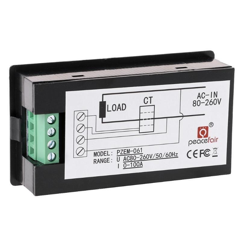 AC 80-260V 100A Voltage Current Watt Power Energy Meter PZEM-061 with Split CT