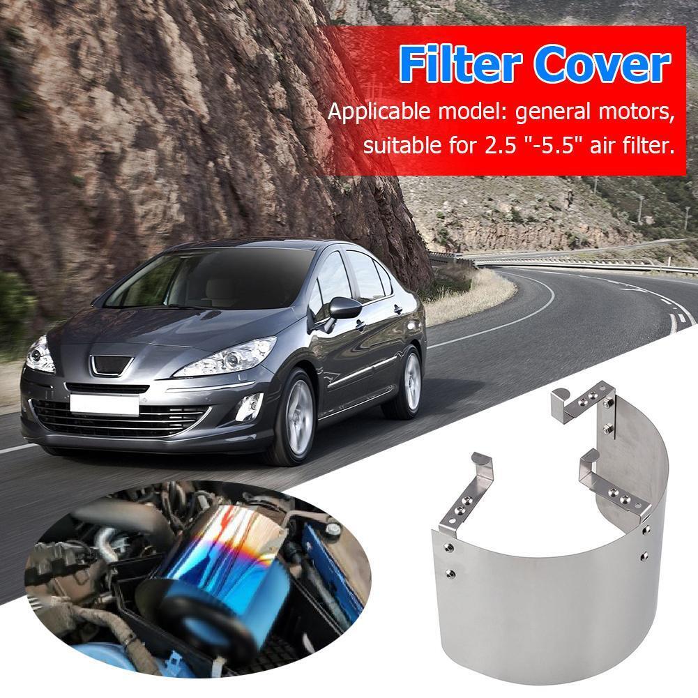 Metal Racing Car Cold Air Intake 2.5-5 inch Neck Cone Filter Heat Shield