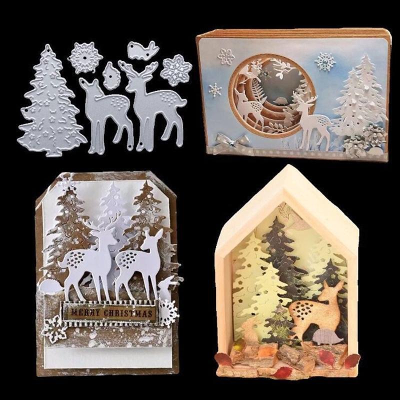 Christmas Tree Deer DIY Scrapbooking Carbon Steel Cutting Dies Photo Album Cards