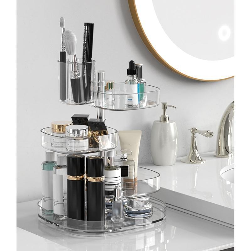360 Rotating Makeup Organizer 5 Layers Adjustable Spinning Holder Storage Rack